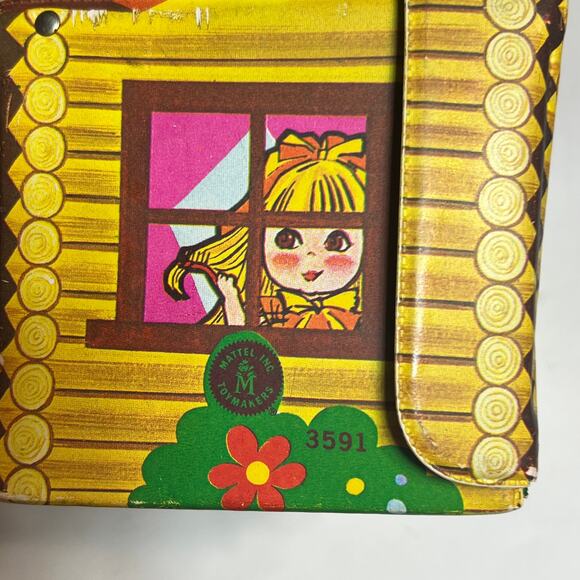 Vintage 1967 Mattel Liddle Kiddles Kabin toy Doll Carry Case Alco orange roof - Picture 13 of 14